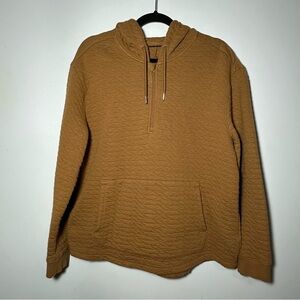All In Motion Men's Brown Quilted Drawstring Hoodie Size Medium